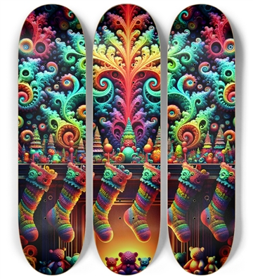 Psychedelic Fractal xmas Theme 8k 0034