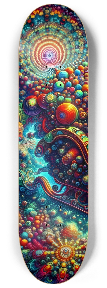 Psychedelic Fractal xmas Theme 8k 0035 #1 8-1/4 Skateboard Deck