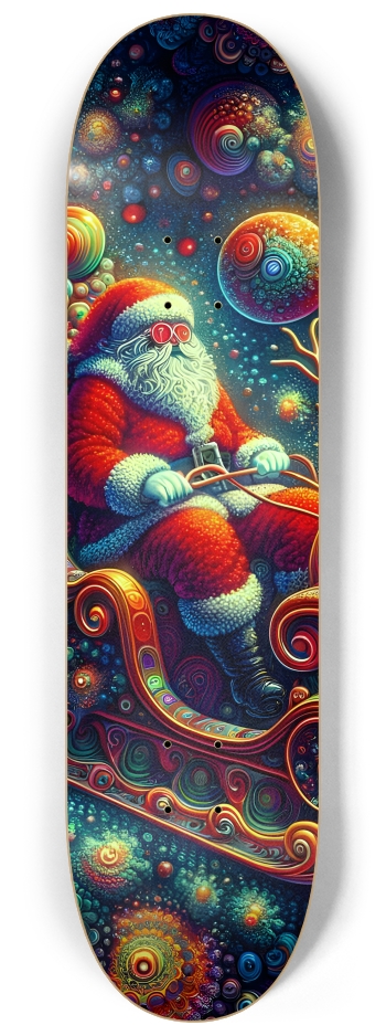 Psychedelic Fractal xmas Theme 8k 0035 #2 8-1/4 Skateboard Deck