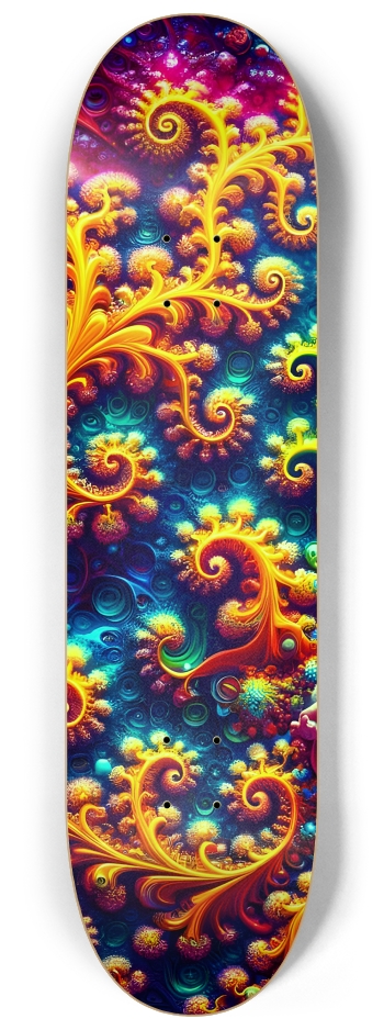 Psychedelic Fractal xmas Theme 8k 0027 #1 8-1/4 Skateboard Deck