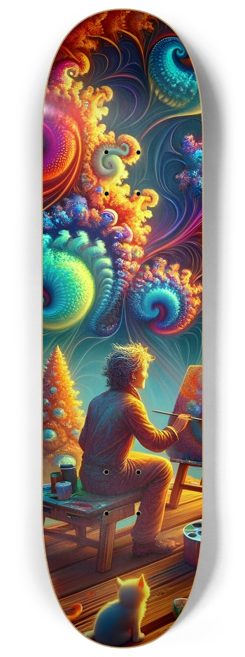 Psychedelic Fractal xmas Theme 8k 0028 #1 8-1/4 Skateboard Deck