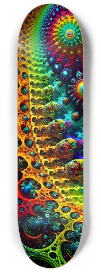 Psychedelic Fractal xmas Theme 8k 0030 #1 8-1/4 Skateboard Deck