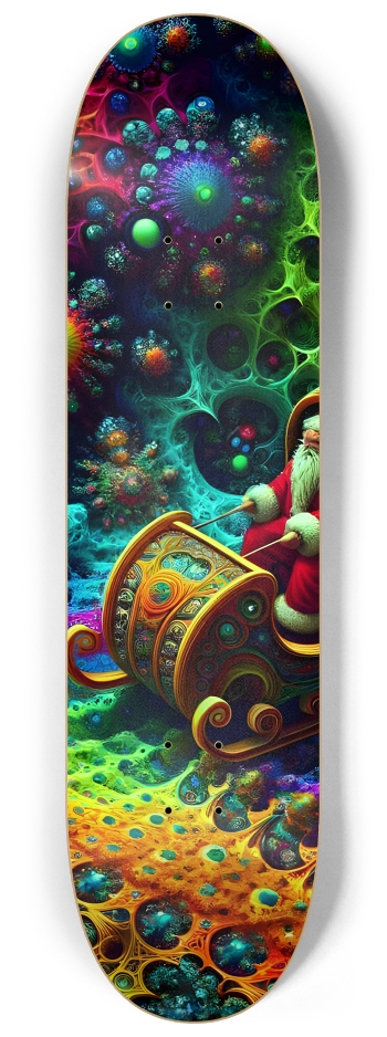 Psychedelic Fractal xmas Theme 8k 0030 #2 8-1/4 Skateboard Deck