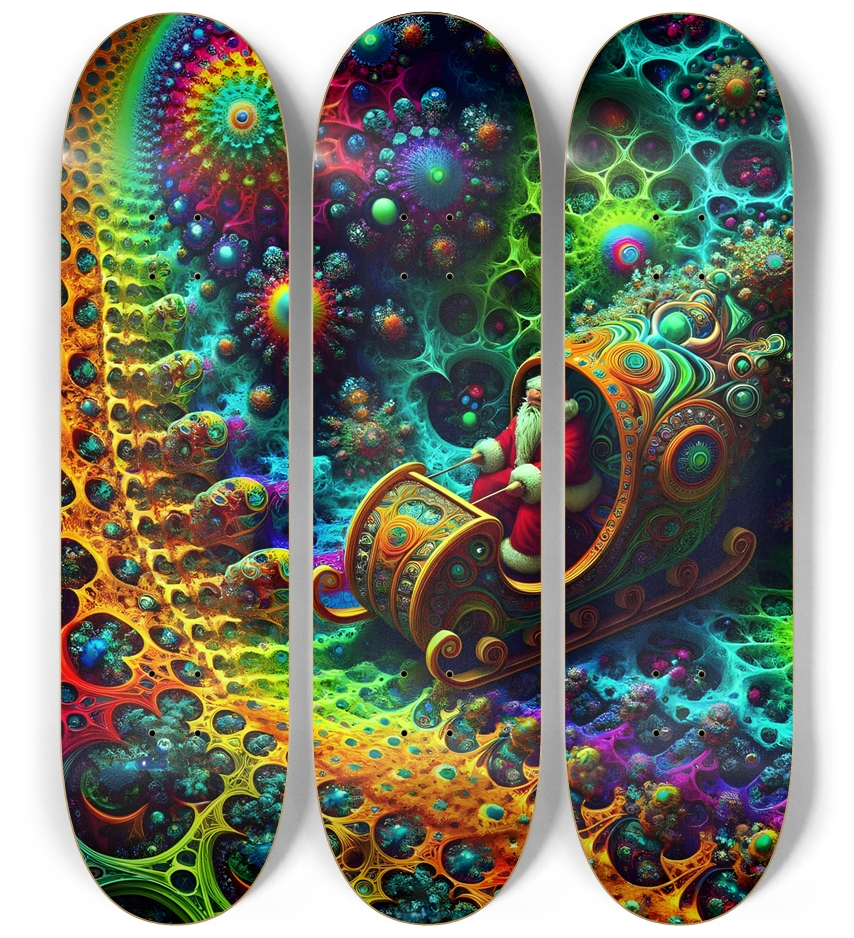 Psychedelic Fractal xmas Theme 8k 0030