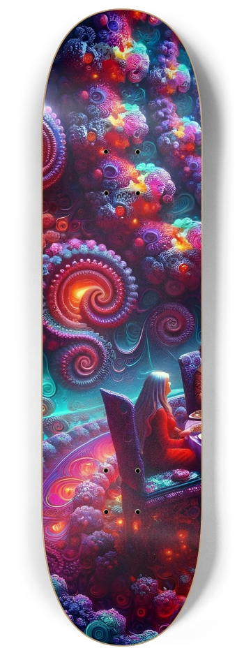 Psychedelic Fractal xmas Theme 8k 0033 #1 8-1/4 Skateboard Deck