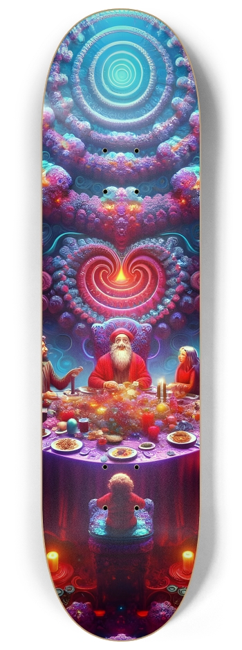 Psychedelic Fractal xmas Theme 8k 0033 #2 8-1/4 Skateboard Deck