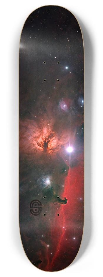 Flame and Horsehead Nebula 8.0" 8 Inch Skateboard Deck