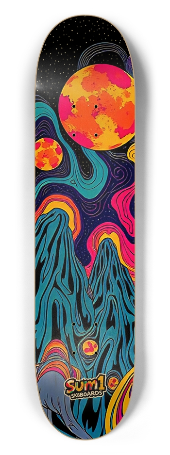 sum1sk8boards cosmic galaxy 7.5 popsicle skateboard  7-1/2 Skateboard Deck
