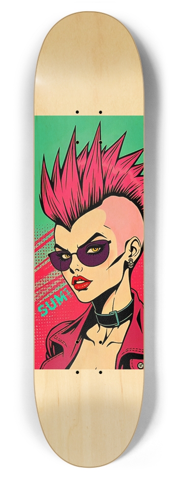 sum1sk8boards punk girl 7.87 popsicle skateboard  7-7/8 Skateboard Deck