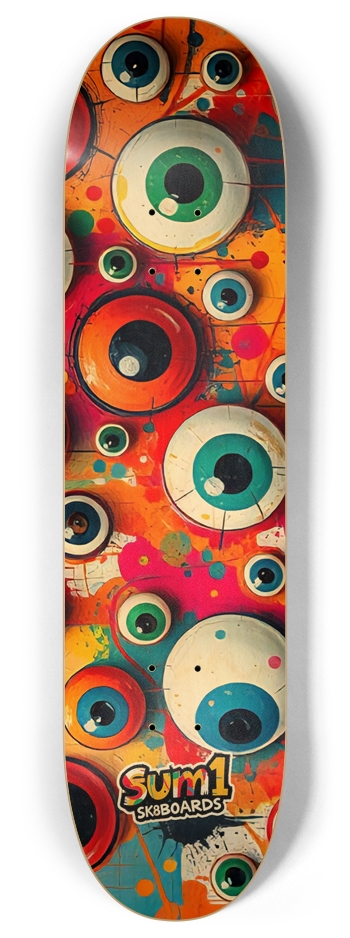 sum1sk8boards eyeball wall 8" popsicle skateboard 