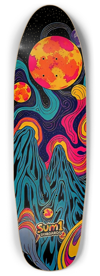 sum1sk8boards old school shape pool cosmic galaxy skateboard Punk Nose Shape