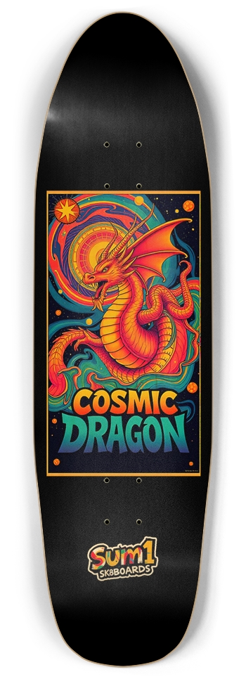 sum1sk8boards old school shape pool cosmic dragon skateboard Punk Nose Shape