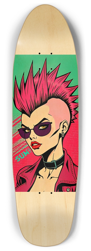 sum1sk8boards old school shape pool punk girl skateboard Punk Nose Shape
