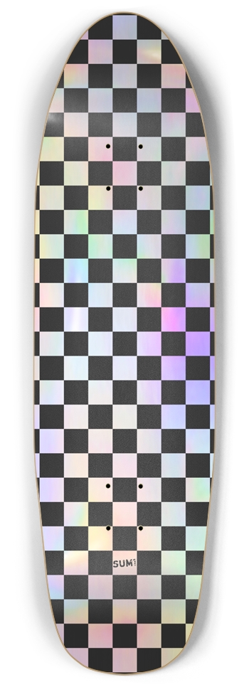sum1sk8boards old school shape pool holographic checker skateboard Punk Nose Shape