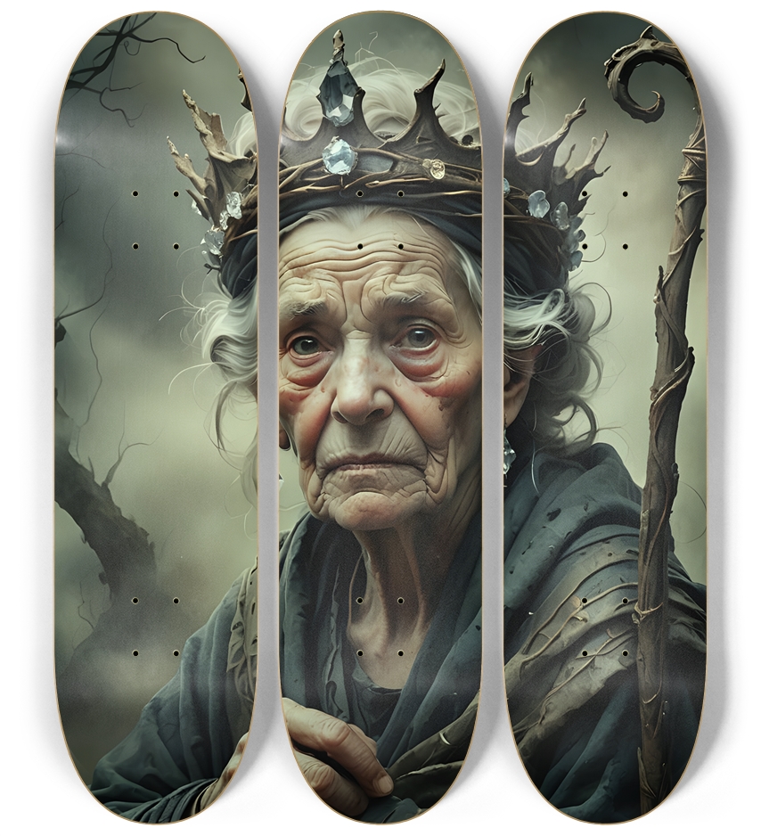 Mystical Elderly Queen 0001 3 Deck Wall Series