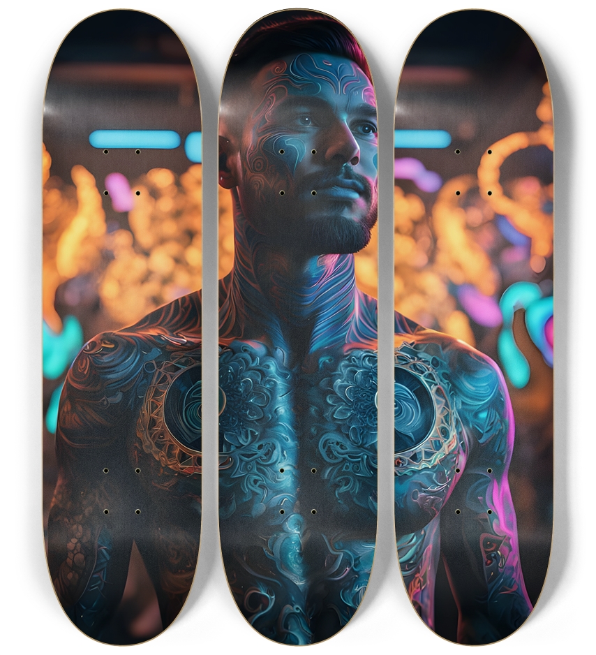 Fractal Tattoos 0011 3 Deck Wall Series