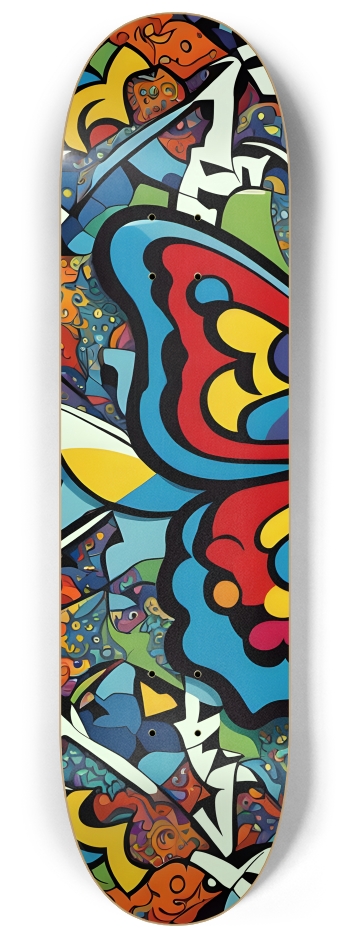 Neo Pop Art Butterfly 0003 #1 8-1/4 Skateboard Deck