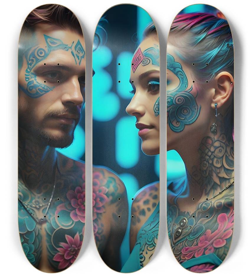 Fractal Tattoos 0001 3 Deck Wall Series