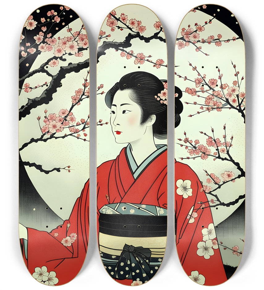 Japanese Art 0002 3 Deck Wall Series