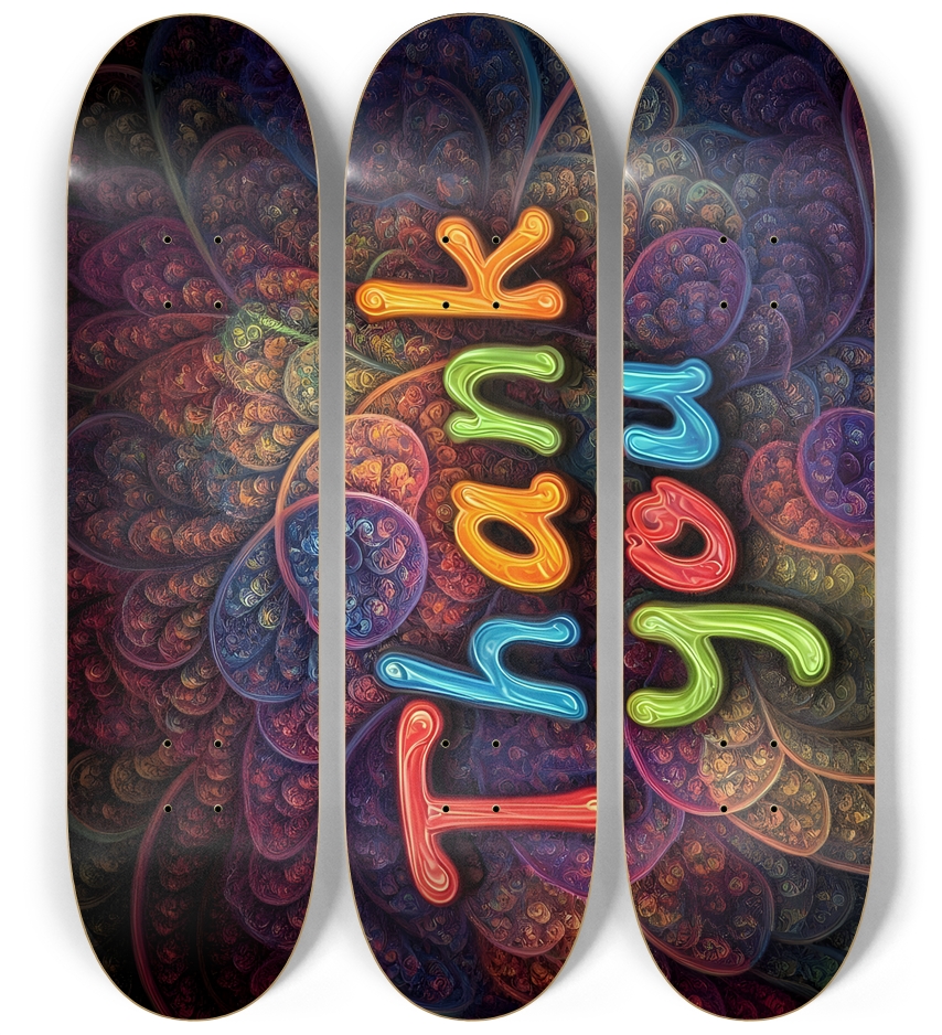 Fractal Thank You Neon Sign 0001 3 Deck Wall Series