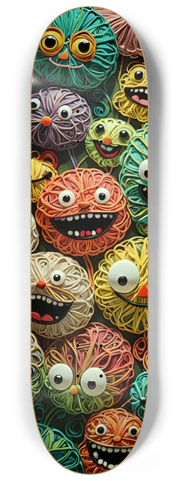 Happy Joyful Yarn Critters 0001 #1 8-1/4 Skateboard Deck
