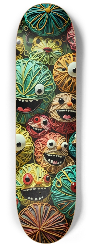 Happy Joyful Yarn Critters 0001 #2 8-1/4 Skateboard Deck