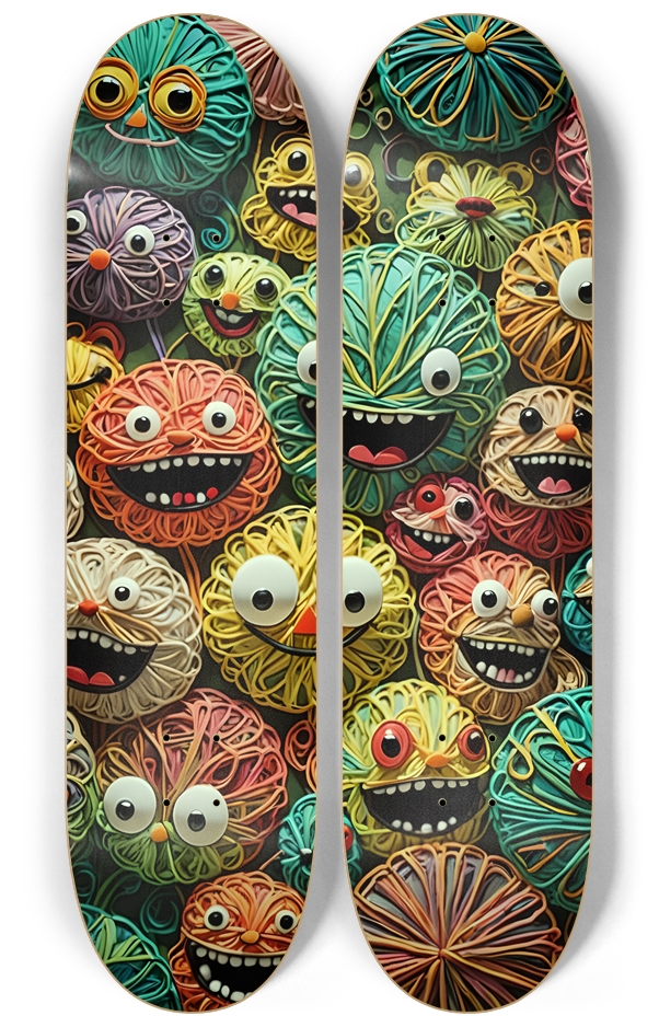 Happy Joyful Yarn Critters 0001 2 Deck Wall Series