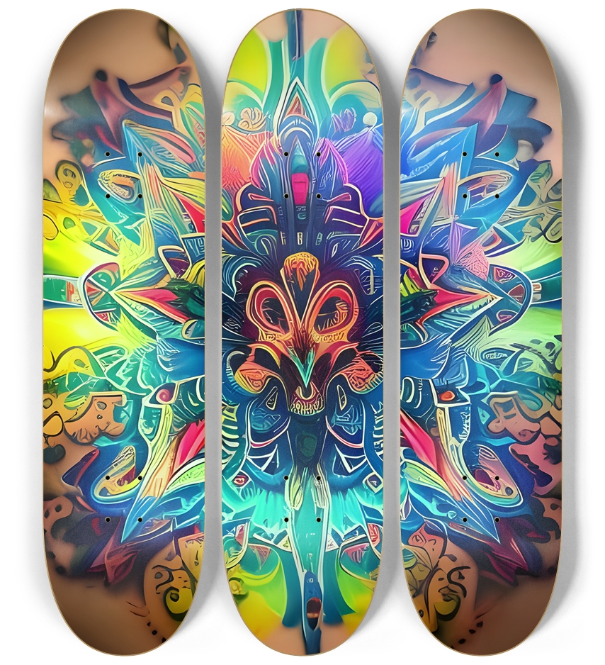 Fractal Tattoos 0004 3 Deck Wall Series