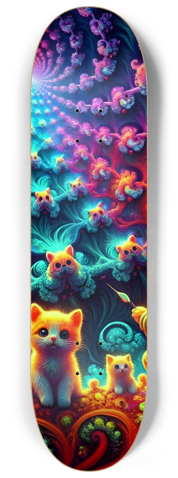 Psychedelic Fractal xmas Theme 8k 0037 #2 8-1/4 Skateboard Deck