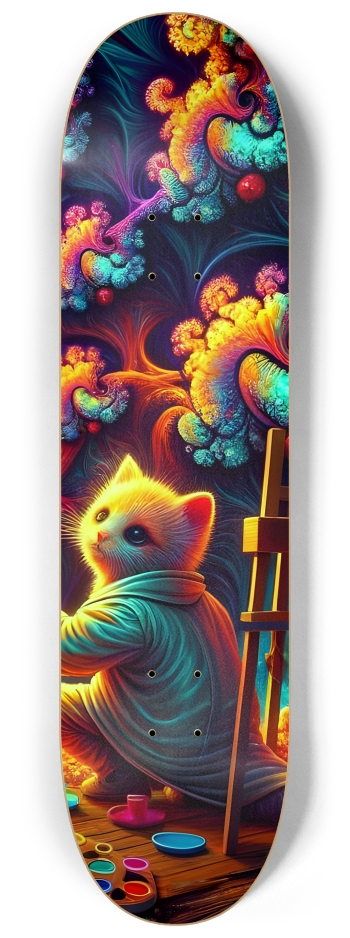 Psychedelic Fractal xmas Theme 8k 0037 #3 8-1/4 Skateboard Deck