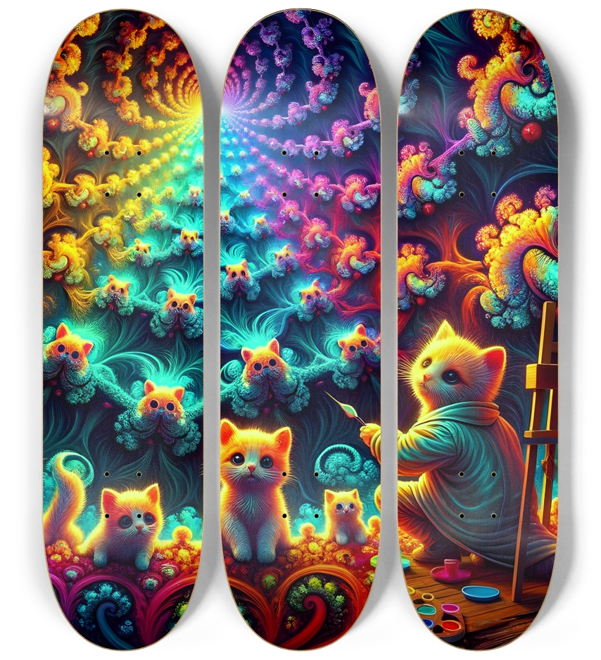 Psychedelic Fractal xmas Theme 8k 0037 3 Deck Wall Series