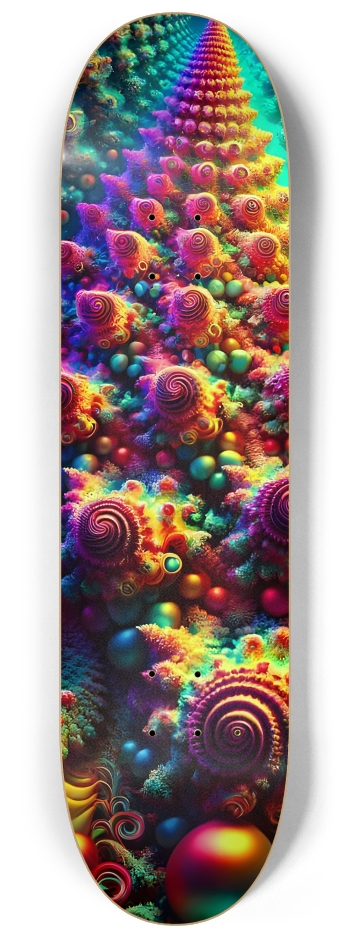 Psychedelic Fractal xmas Theme 8k 0038 #1 8-1/4 Skateboard Deck