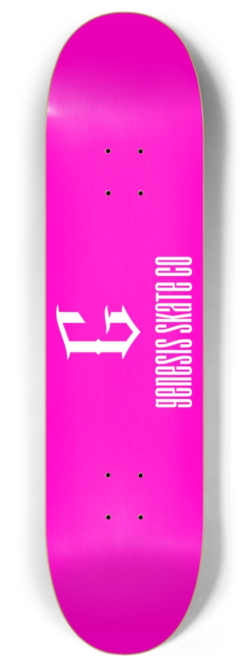 Pink Logo Deck 8 Inch Skateboard Deck