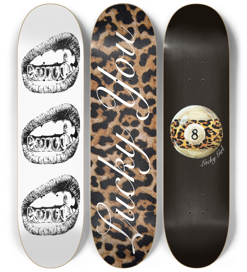 Y2K Leopard Print Skateboard Wall Art Set 3 Deck Wall Series