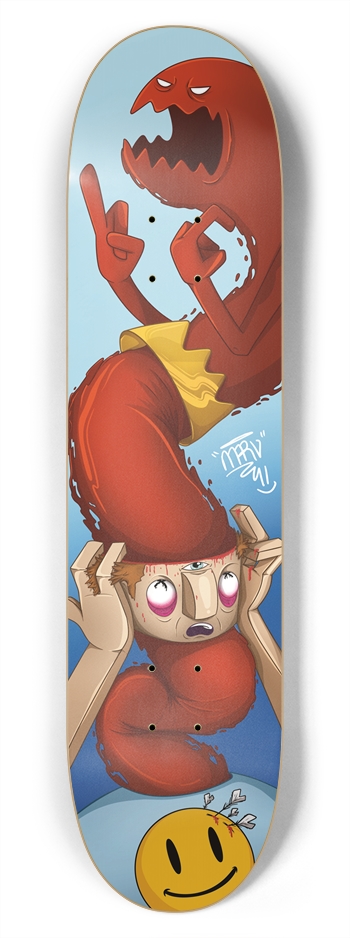 Red No.1 7-3/4 Skateboard Deck