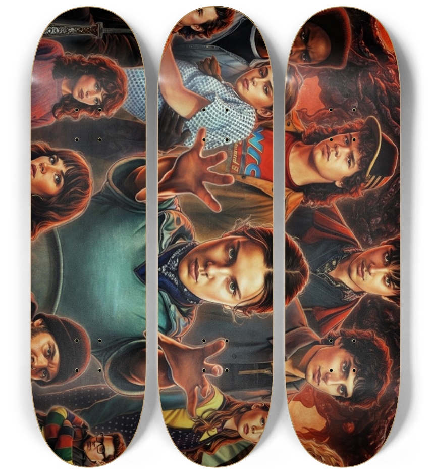 stranger things cast  custom Skateboard Series 3 Deck Wall Series