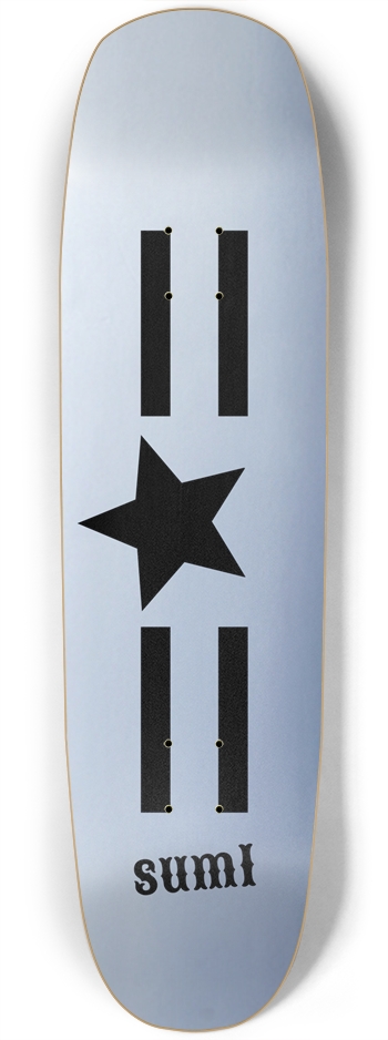 sum1sk8boards star silver foil square nose skateboard