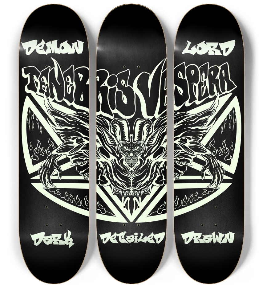 Demon Lord 3 Piece Glow In The Dark Wall Art