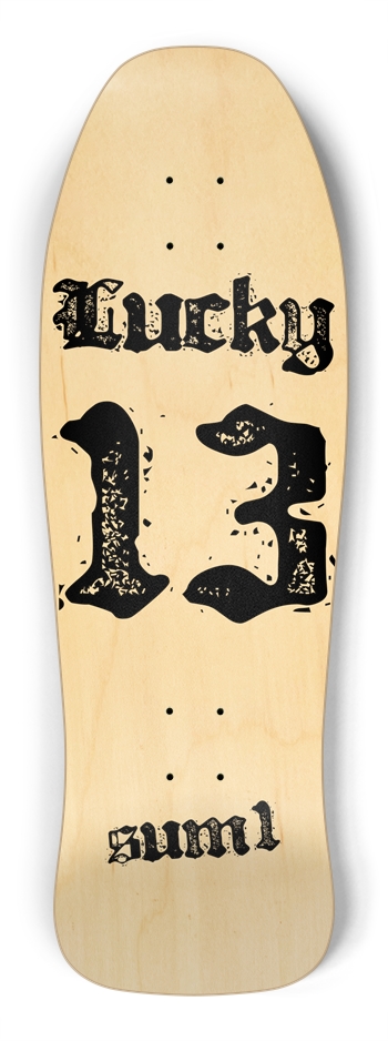 sum1sk8boards lucky 13 old school shape skateboard