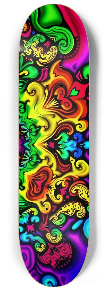 Neon Psychedelic Abstract Pattern 0004 #3 8-1/4 Skateboard Deck