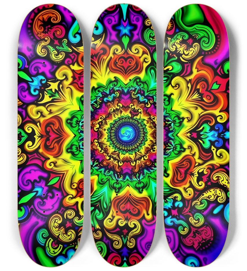 Neon Psychedelic Abstract Pattern 0004