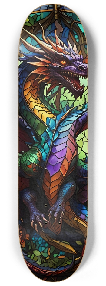 Neon Psychedelic Stained-Glass Dragons 001 #2