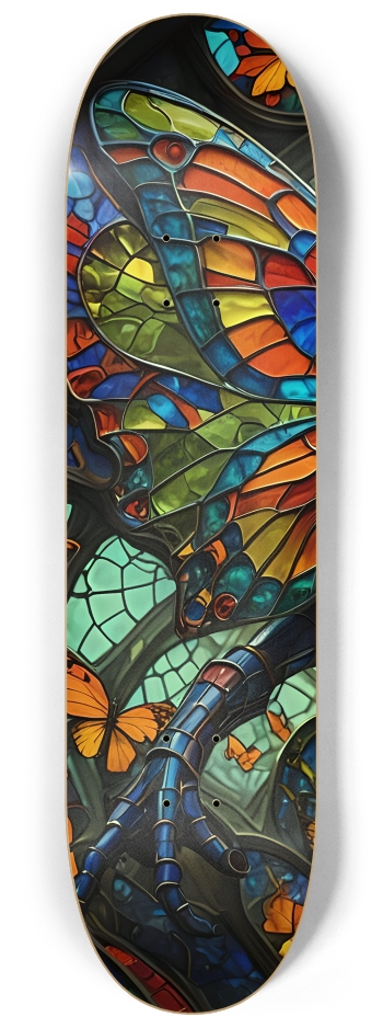 Neon Psychedelic Stained-Glass Creature with Butterfly Wings 002 #1