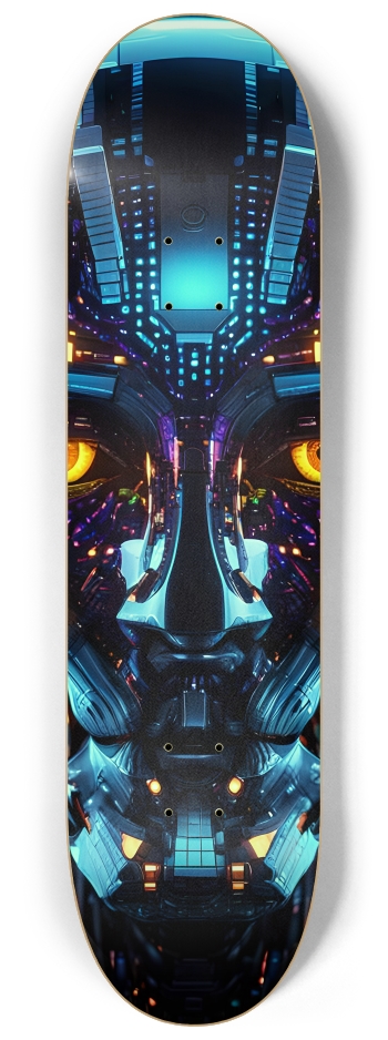 Neon Psychedelic Robots 0005 #2 8-1/4 Skateboard Deck