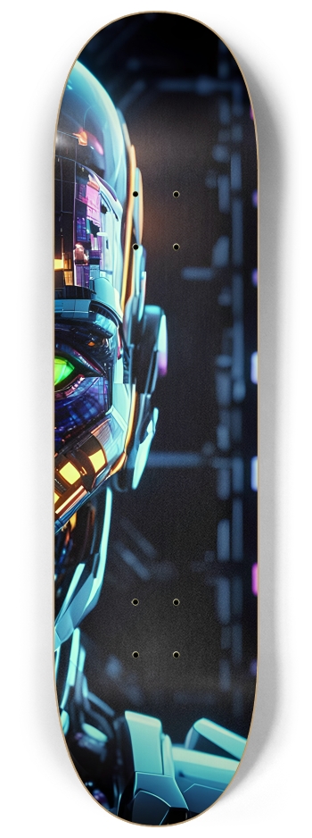 Neon Psychedelic Robots 0005 #3 8-1/4 Skateboard Deck