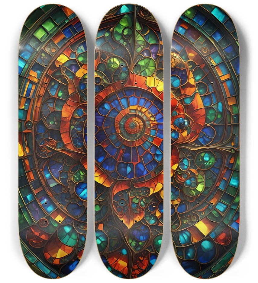 Neon Psychedelic Stained-Glass Pattern 001