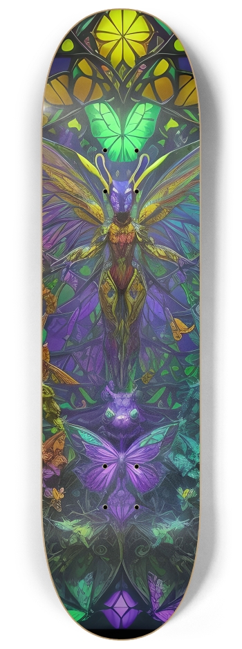 Neon Psychedelic Stained-Glass Creature with Butterfly Wings 003 #2