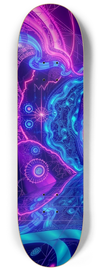 Neon Man-Cave Paintings 0001 #1 8-1/4 Skateboard Deck