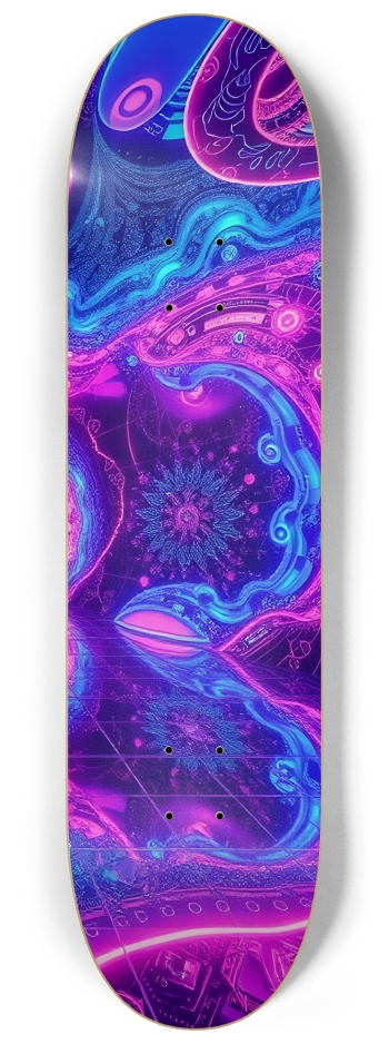 Neon Man-Cave Paintings 0001 #3 8-1/4 Skateboard Deck