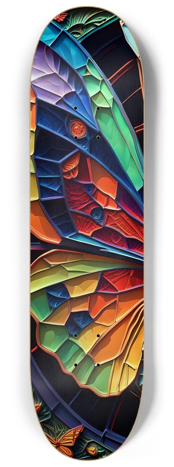 Neon Psychedelic Stained-Glass Bunny + Butterflies 002 #1